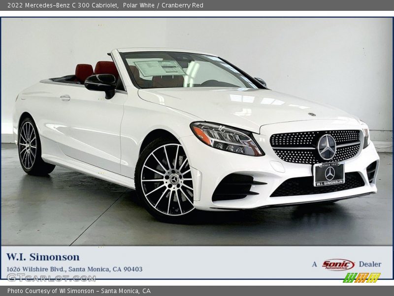 Polar White / Cranberry Red 2022 Mercedes-Benz C 300 Cabriolet