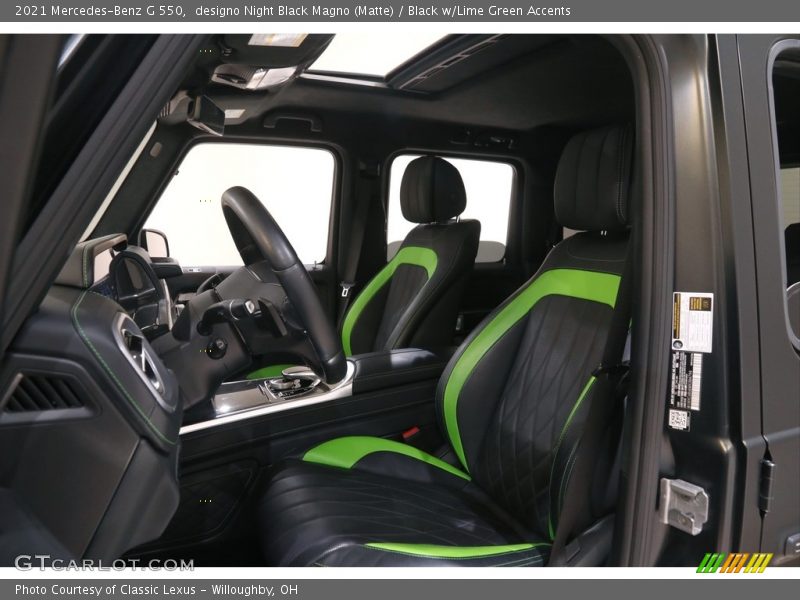  2021 G 550 Black w/Lime Green Accents Interior