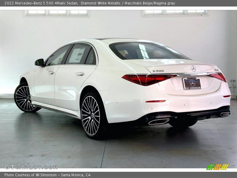 Diamond White Metallic / Macchiato Beige/Magma gray 2022 Mercedes-Benz S 500 4Matic Sedan