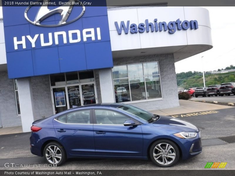 Electric Blue / Gray 2018 Hyundai Elantra Limited