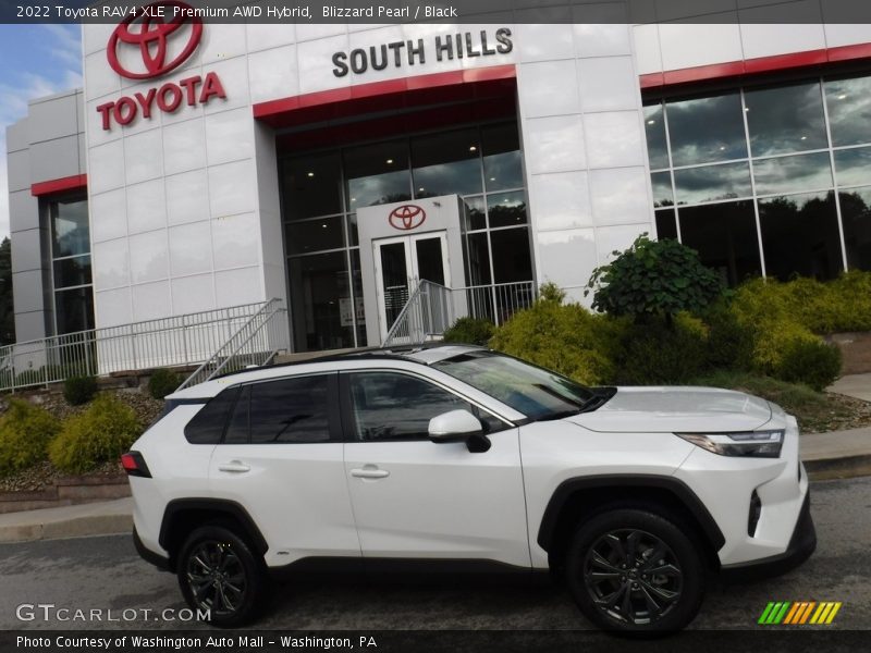 Blizzard Pearl / Black 2022 Toyota RAV4 XLE  Premium AWD Hybrid