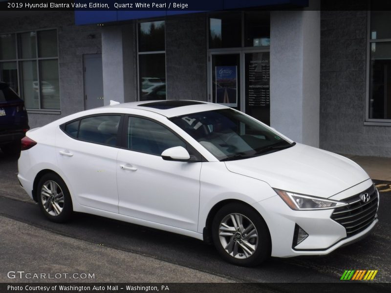 Quartz White Pearl / Beige 2019 Hyundai Elantra Value Edition