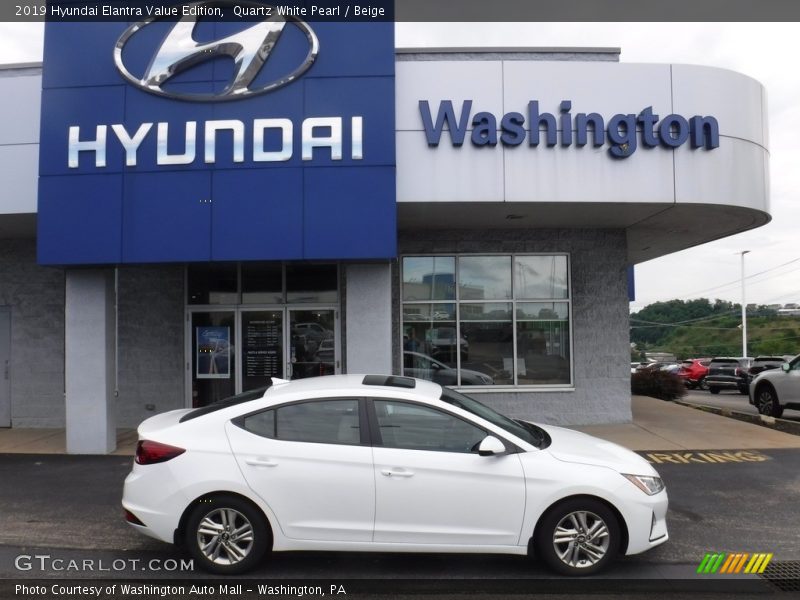 Quartz White Pearl / Beige 2019 Hyundai Elantra Value Edition