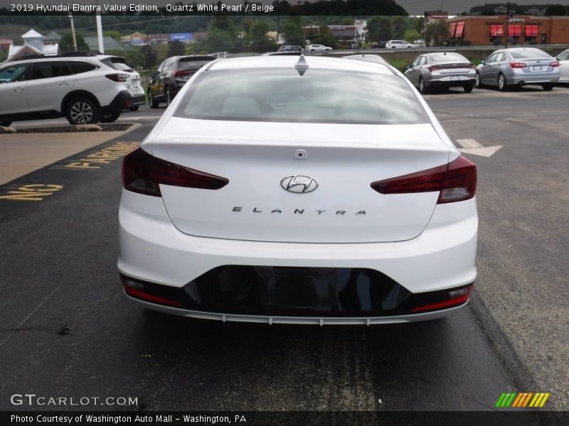 Quartz White Pearl / Beige 2019 Hyundai Elantra Value Edition