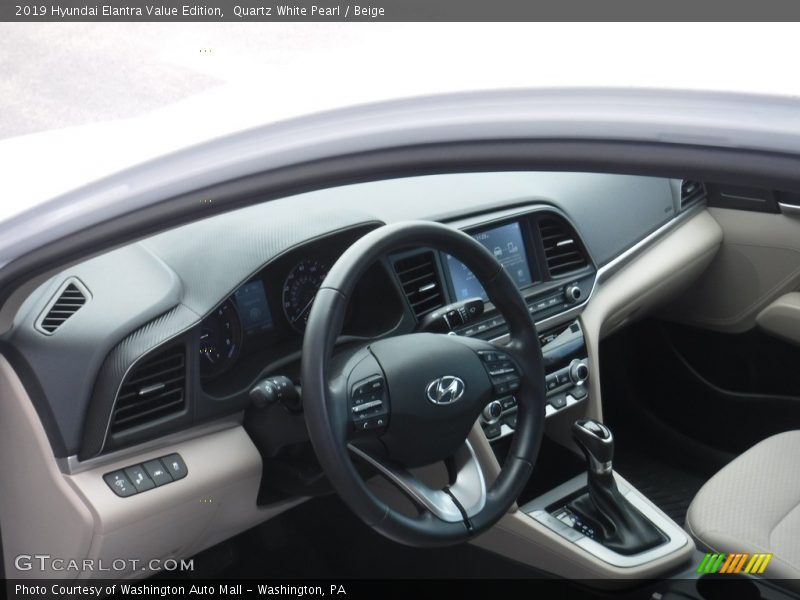 Quartz White Pearl / Beige 2019 Hyundai Elantra Value Edition
