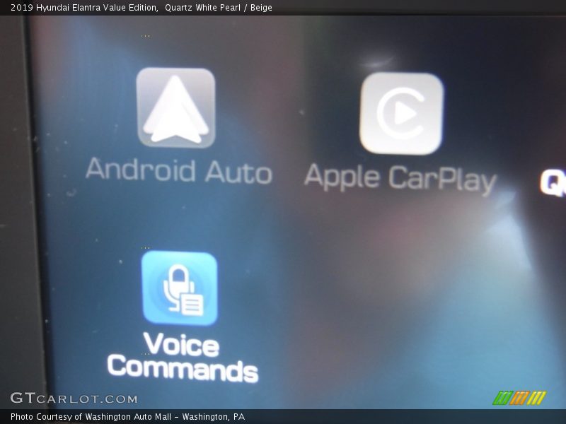 Quartz White Pearl / Beige 2019 Hyundai Elantra Value Edition