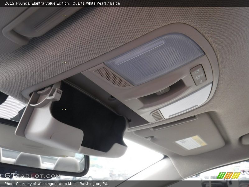 Quartz White Pearl / Beige 2019 Hyundai Elantra Value Edition