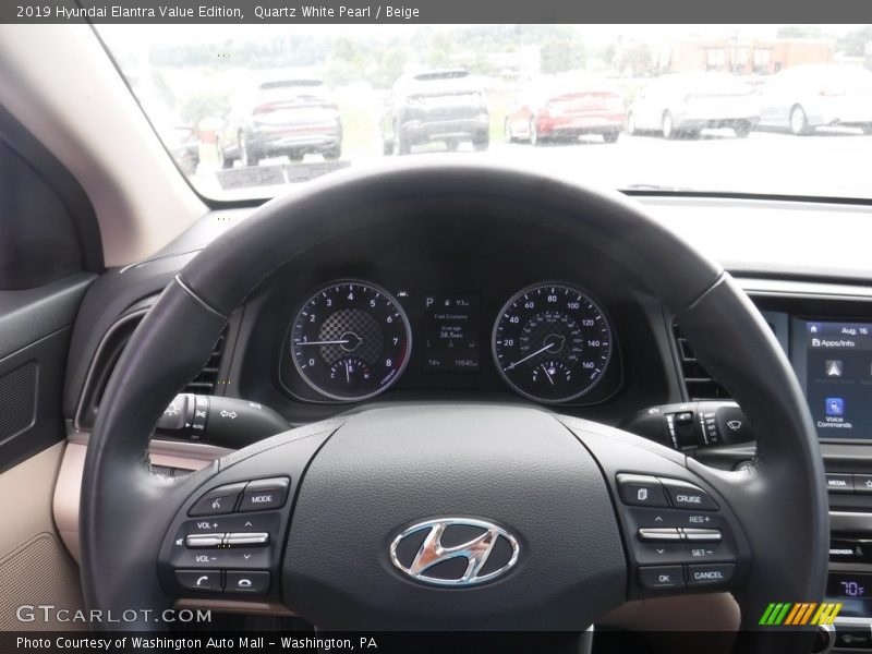 Quartz White Pearl / Beige 2019 Hyundai Elantra Value Edition