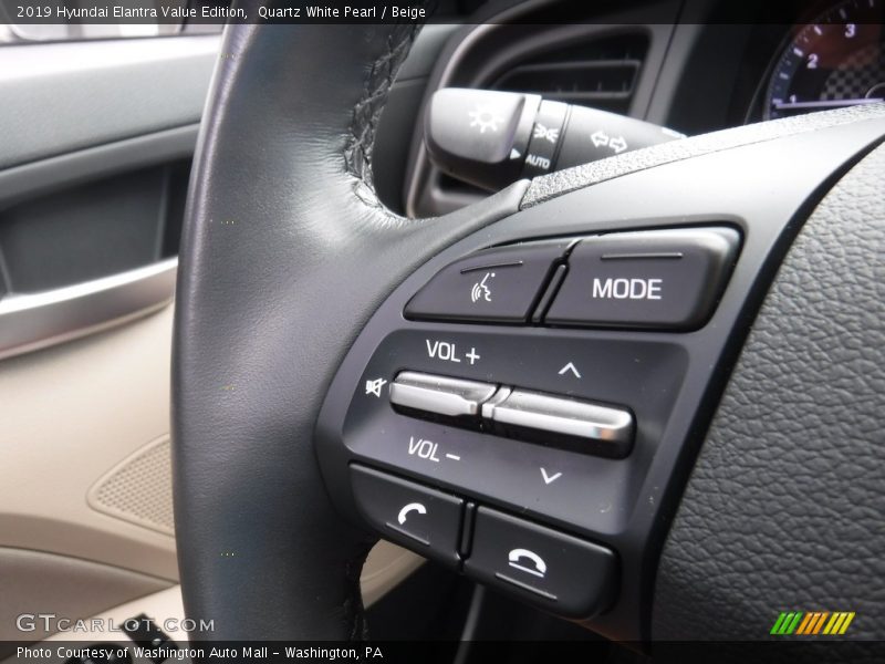 Quartz White Pearl / Beige 2019 Hyundai Elantra Value Edition