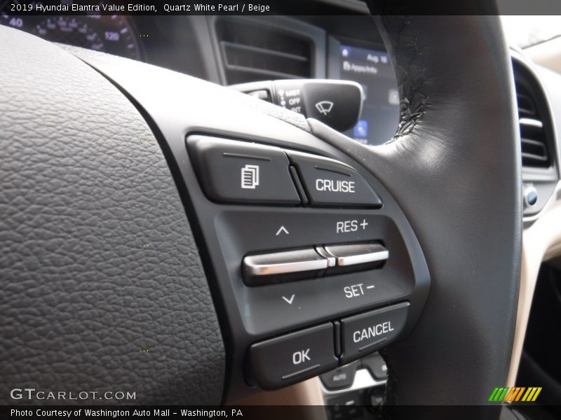 Quartz White Pearl / Beige 2019 Hyundai Elantra Value Edition