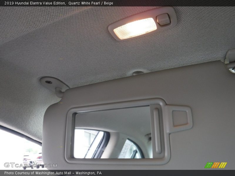 Quartz White Pearl / Beige 2019 Hyundai Elantra Value Edition