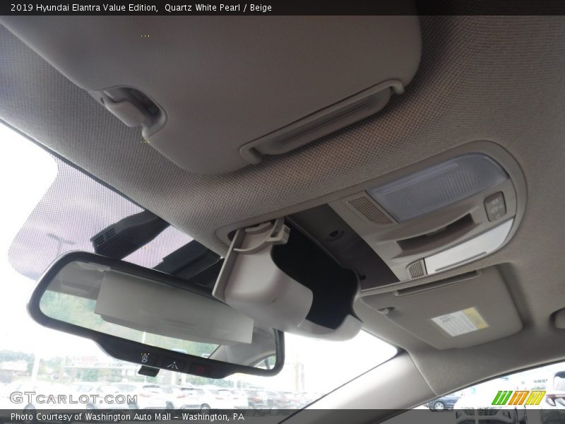 Quartz White Pearl / Beige 2019 Hyundai Elantra Value Edition