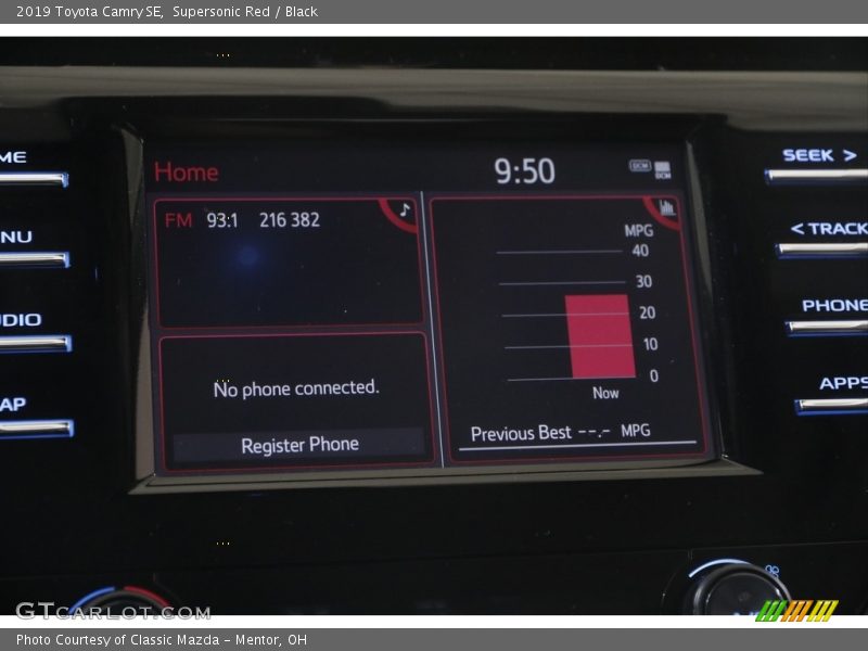 Supersonic Red / Black 2019 Toyota Camry SE