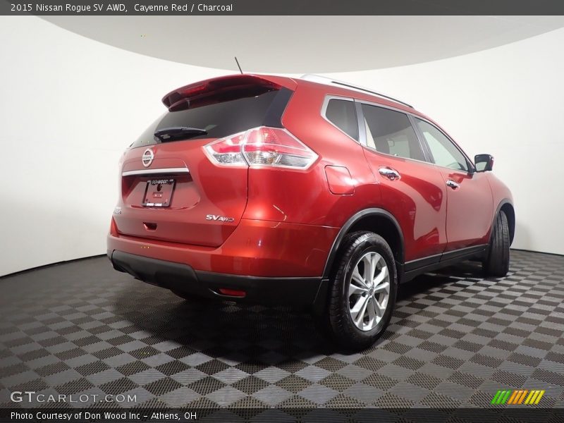 Cayenne Red / Charcoal 2015 Nissan Rogue SV AWD