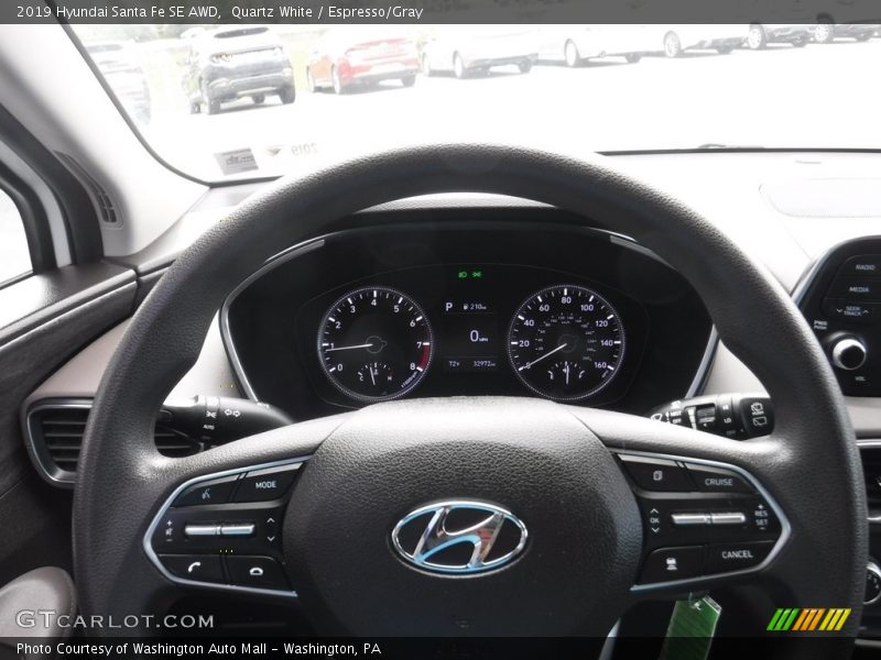 Quartz White / Espresso/Gray 2019 Hyundai Santa Fe SE AWD