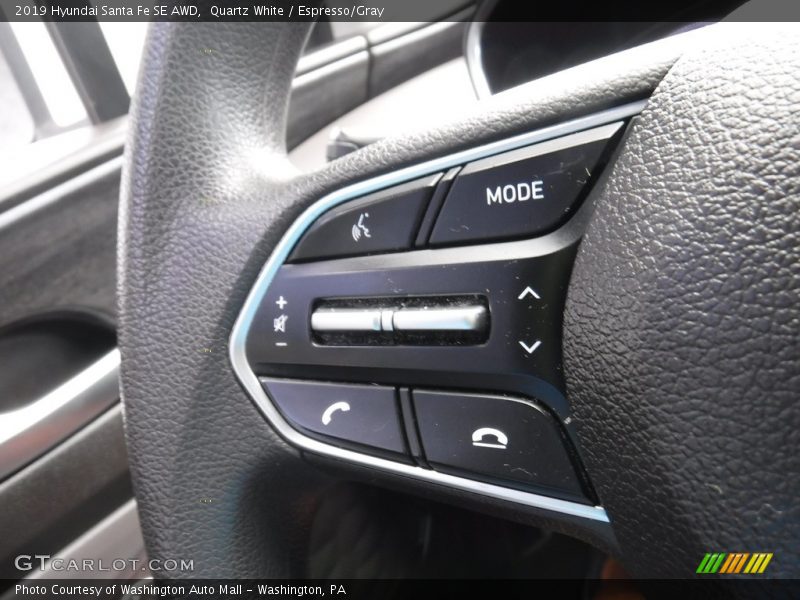 Quartz White / Espresso/Gray 2019 Hyundai Santa Fe SE AWD