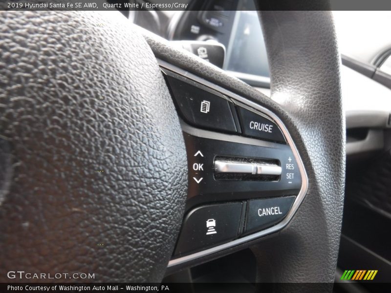 Quartz White / Espresso/Gray 2019 Hyundai Santa Fe SE AWD