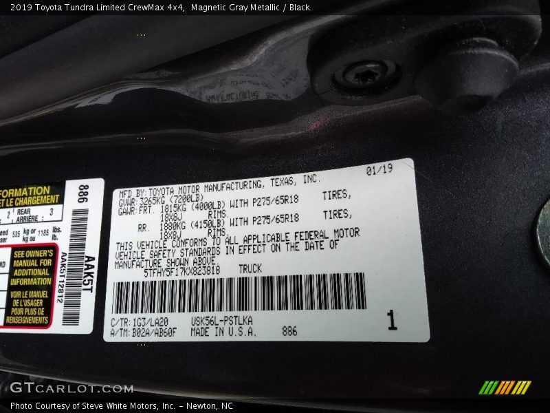 Magnetic Gray Metallic / Black 2019 Toyota Tundra Limited CrewMax 4x4