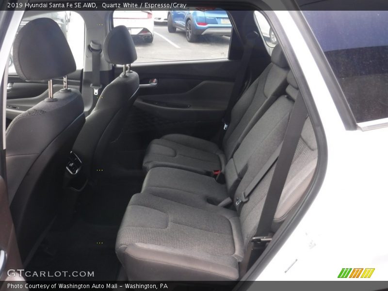 Quartz White / Espresso/Gray 2019 Hyundai Santa Fe SE AWD