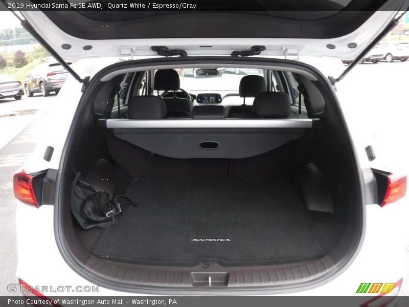 Quartz White / Espresso/Gray 2019 Hyundai Santa Fe SE AWD