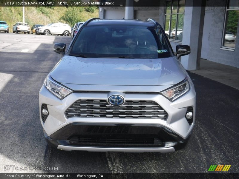 Silver Sky Metallic / Black 2019 Toyota RAV4 XSE AWD Hybrid