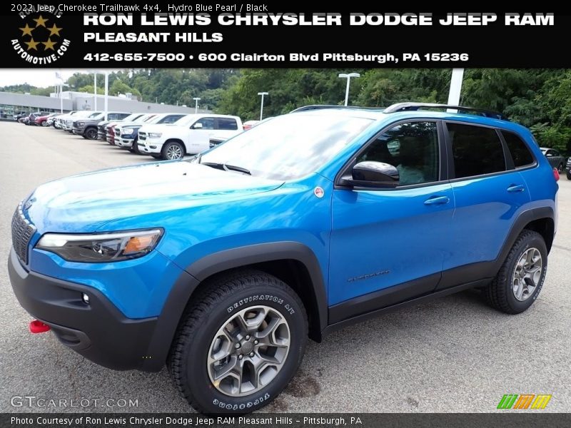 Hydro Blue Pearl / Black 2022 Jeep Cherokee Trailhawk 4x4
