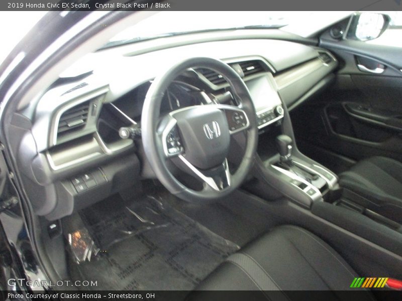 Crystal Black Pearl / Black 2019 Honda Civic EX Sedan