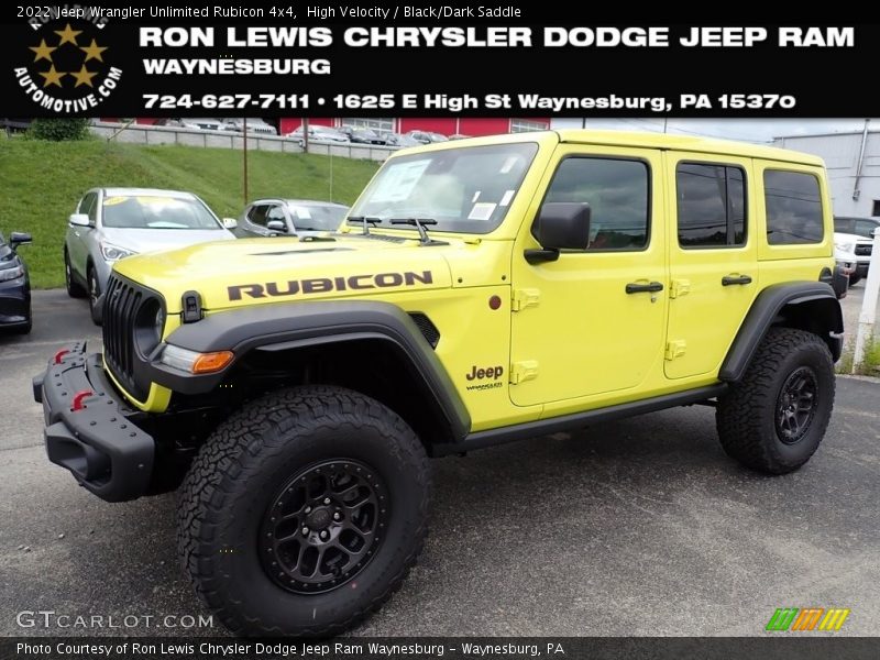 High Velocity / Black/Dark Saddle 2022 Jeep Wrangler Unlimited Rubicon 4x4