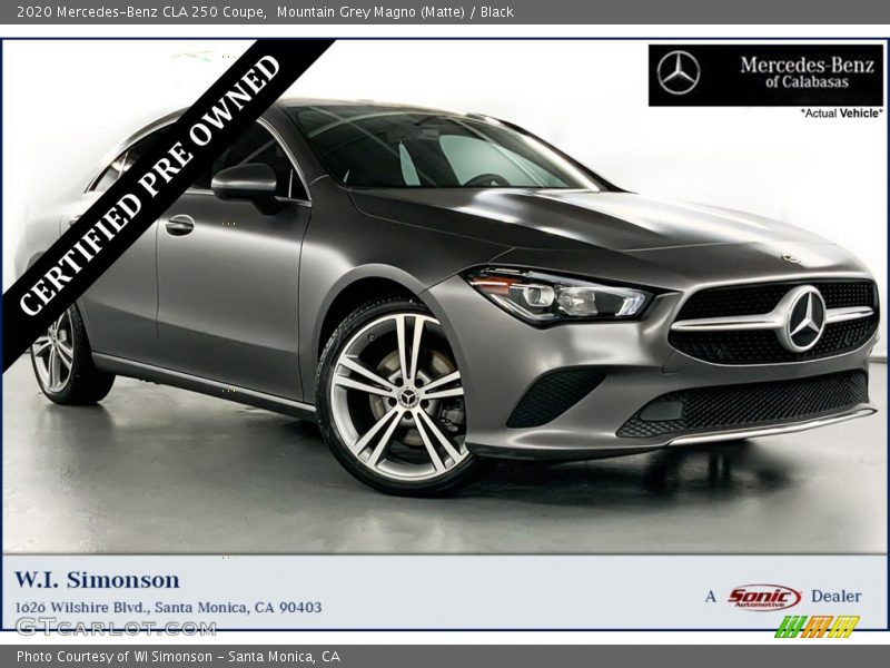 Mountain Grey Magno (Matte) / Black 2020 Mercedes-Benz CLA 250 Coupe