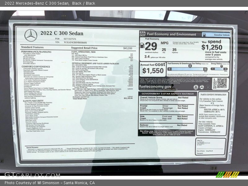 Black / Black 2022 Mercedes-Benz C 300 Sedan