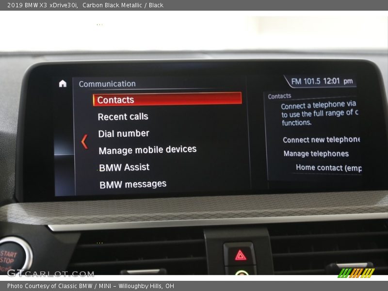 Carbon Black Metallic / Black 2019 BMW X3 xDrive30i