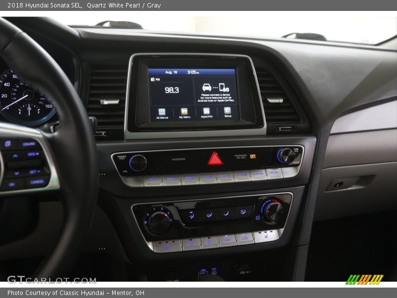 Quartz White Pearl / Gray 2018 Hyundai Sonata SEL