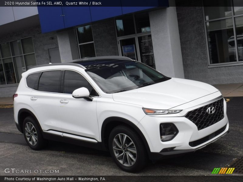 Quartz White / Black 2020 Hyundai Santa Fe SEL AWD