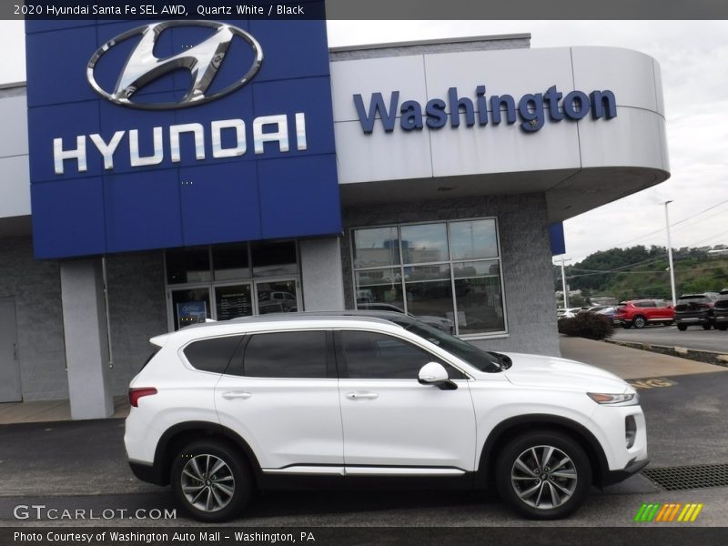 Quartz White / Black 2020 Hyundai Santa Fe SEL AWD