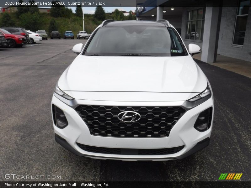 Quartz White / Black 2020 Hyundai Santa Fe SEL AWD