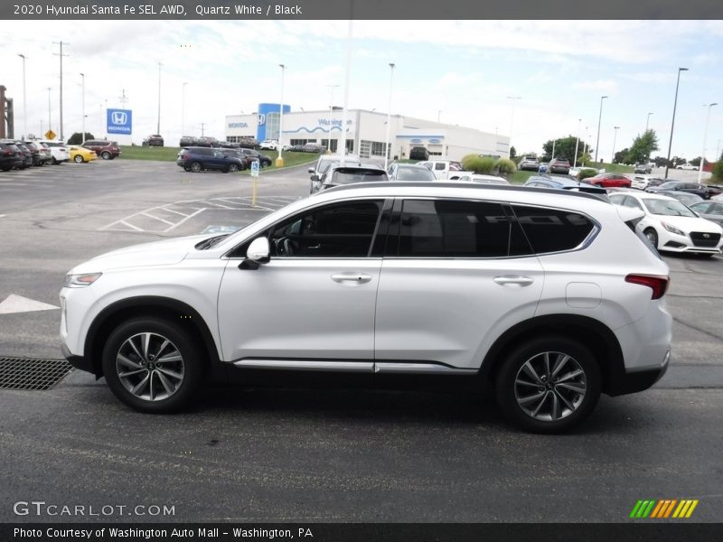 Quartz White / Black 2020 Hyundai Santa Fe SEL AWD