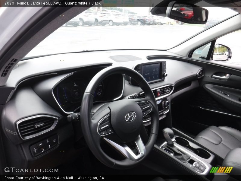 Quartz White / Black 2020 Hyundai Santa Fe SEL AWD