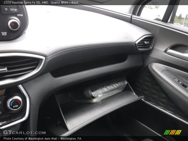 Quartz White / Black 2020 Hyundai Santa Fe SEL AWD