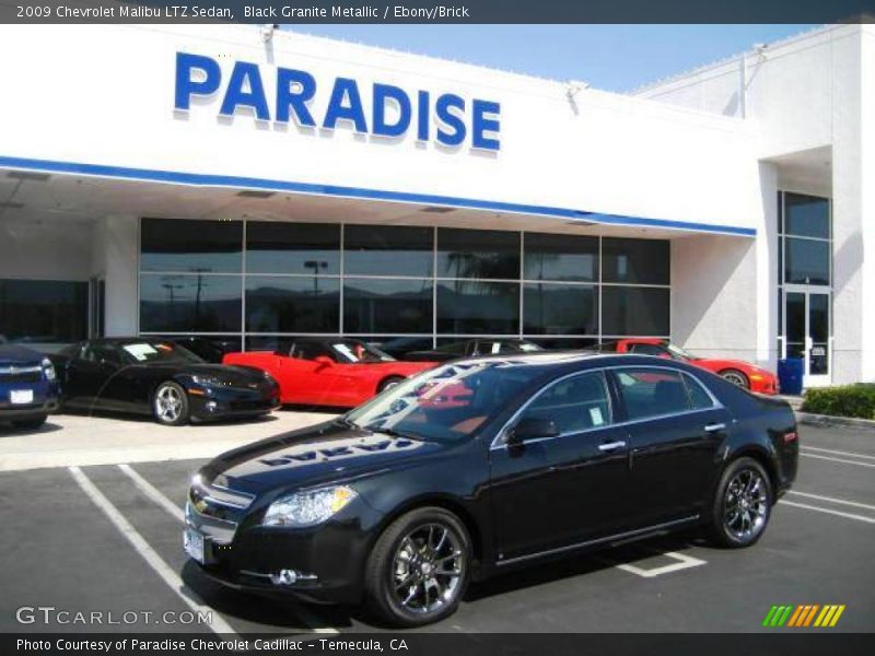 Black Granite Metallic / Ebony/Brick 2009 Chevrolet Malibu LTZ Sedan