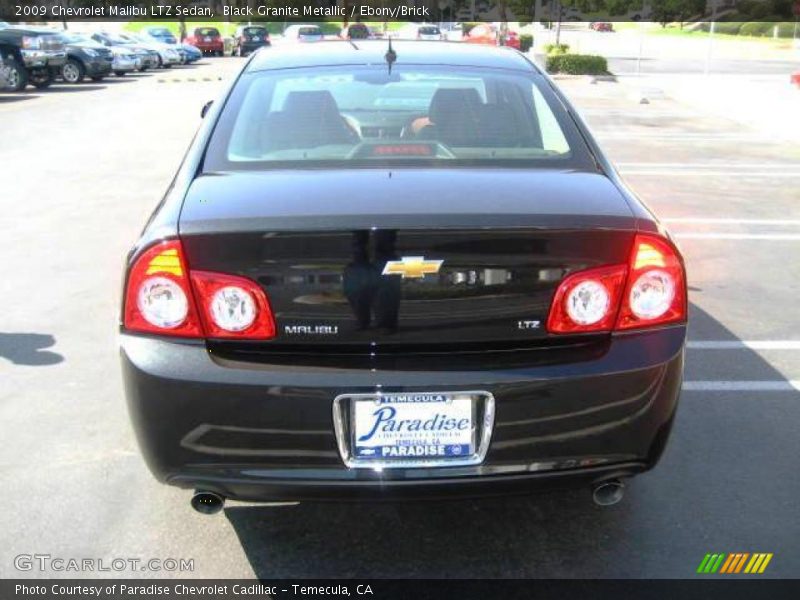 Black Granite Metallic / Ebony/Brick 2009 Chevrolet Malibu LTZ Sedan