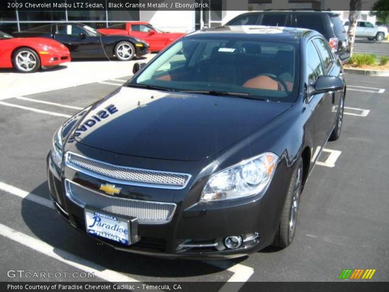 Black Granite Metallic / Ebony/Brick 2009 Chevrolet Malibu LTZ Sedan