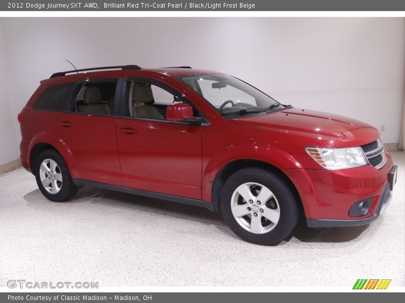 Brilliant Red Tri-Coat Pearl / Black/Light Frost Beige 2012 Dodge Journey SXT AWD