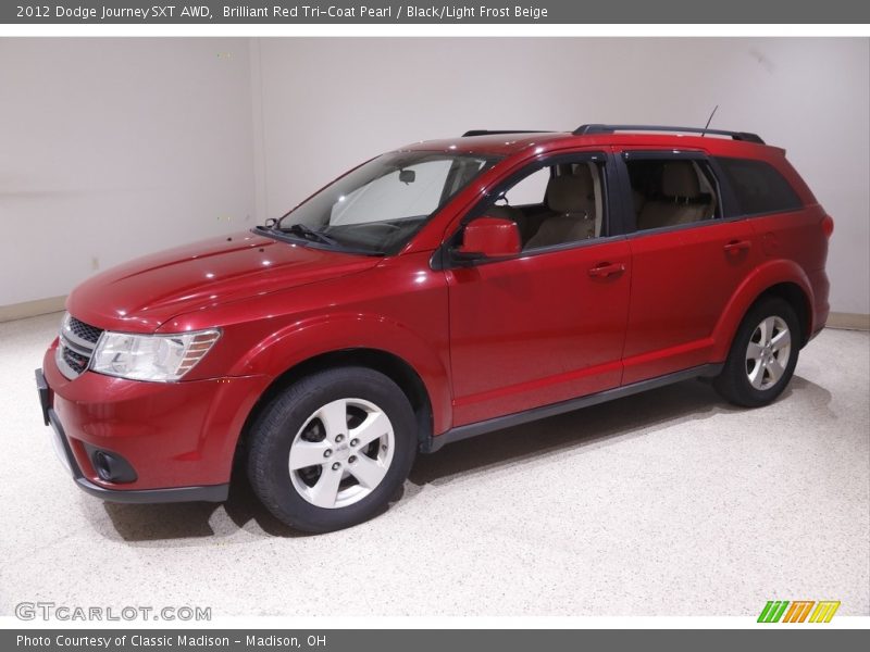 Brilliant Red Tri-Coat Pearl / Black/Light Frost Beige 2012 Dodge Journey SXT AWD