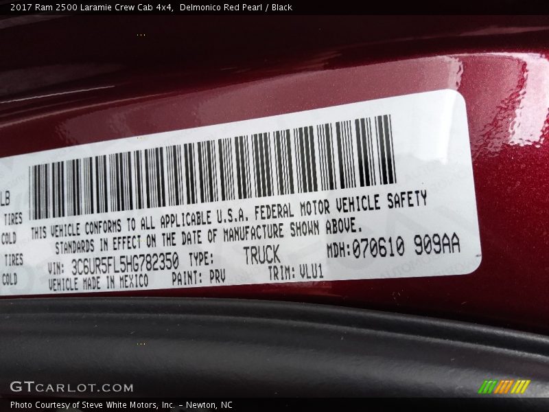 Delmonico Red Pearl / Black 2017 Ram 2500 Laramie Crew Cab 4x4