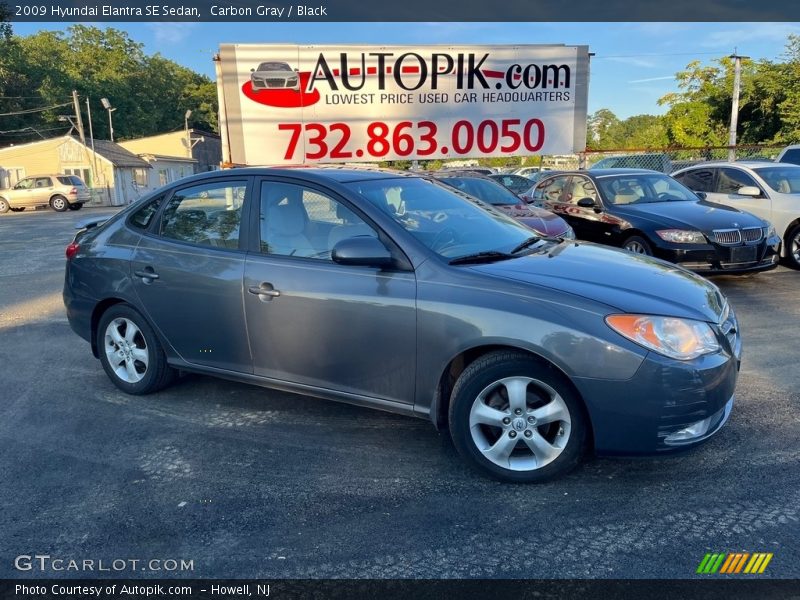 Carbon Gray / Black 2009 Hyundai Elantra SE Sedan