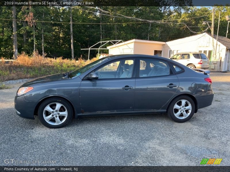Carbon Gray / Black 2009 Hyundai Elantra SE Sedan