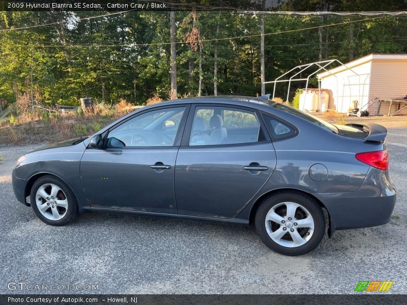 Carbon Gray / Black 2009 Hyundai Elantra SE Sedan
