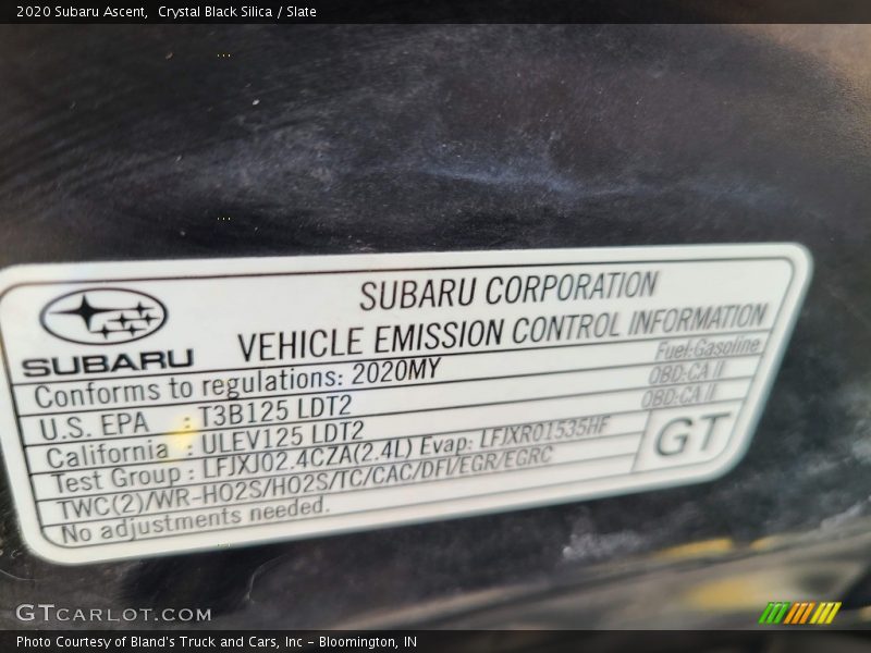 Crystal Black Silica / Slate 2020 Subaru Ascent