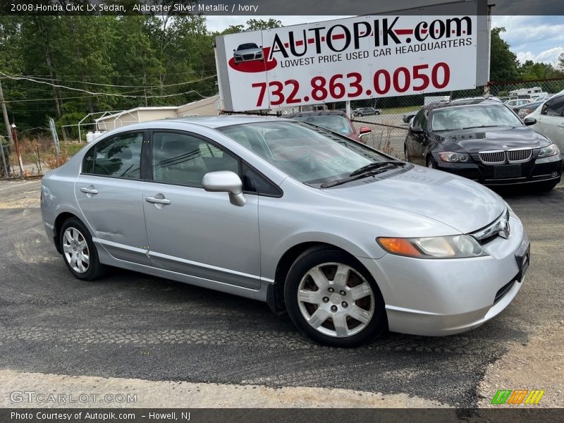 Alabaster Silver Metallic / Ivory 2008 Honda Civic LX Sedan
