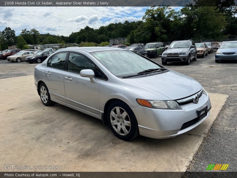 Alabaster Silver Metallic / Ivory 2008 Honda Civic LX Sedan